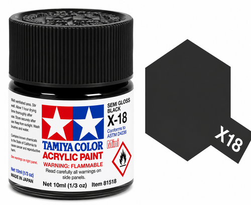 Tamiya Acrylic X18 Black (SG)