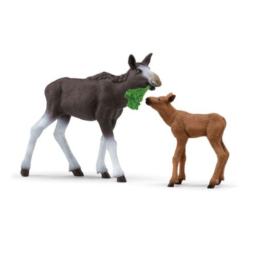 Schleich Moose and Calf
