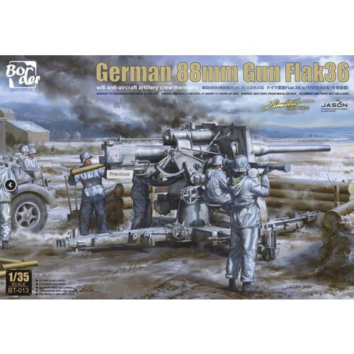Border Model 1:35 88mm Gun Flak36 w/crew