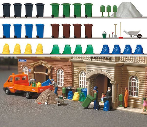 Busch HO Wheelie Bins & Accessories