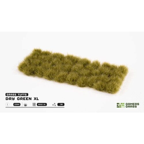 Gamers Grass Dry Green 12mm XL Wild Tufts
