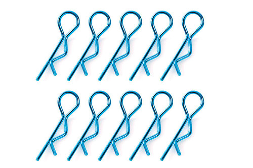 Team Corally Body Clips 45° Bent Small Blue