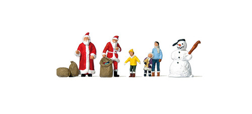 Preiser N Santa, Children, Snowman