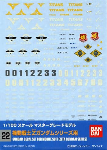 Bandai Decal 22 MGMultiuse - Zeta
