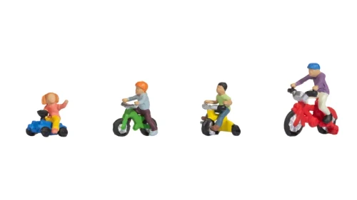 Noch HO Model Figures - Children on Bicycles