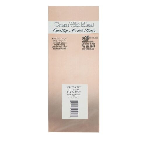 K & S Precision Metals Copper Sheet .025 x 4x 10"