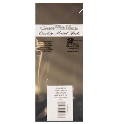 K & S Precision Metals Stainless Sheet .018 x 4 x 10"