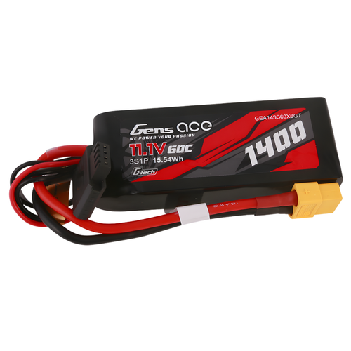 Gens Ace 3S 11.1v 1400mAh 60C Soft XT60