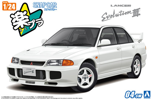 Aoshima Lancer Evo III White Snapkit