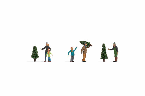 Noch HO Selling Christmas Trees Model Figures