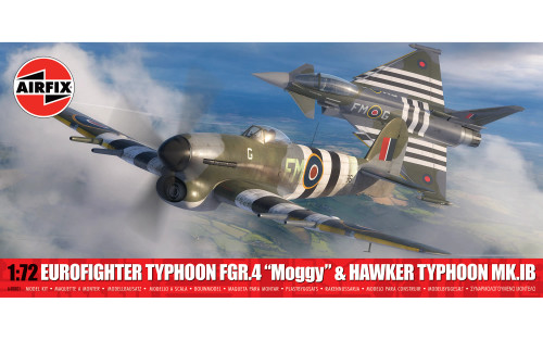 Airfix 1:72 Eurofighter Typhoon FGR.4 "Moggy" & Hawker Typhoon Mk.IB Twin Pack Plastic Model Kit