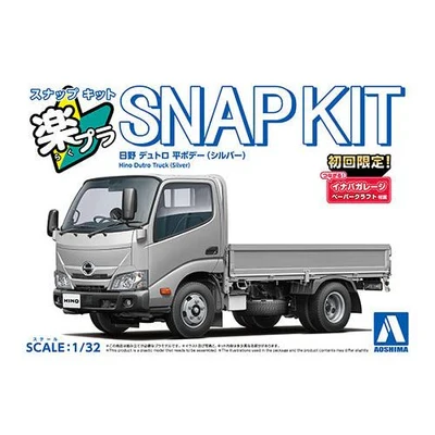 Aoshima 1:32 Snap Hino Dutro Truck Silver Plastic Model Kit