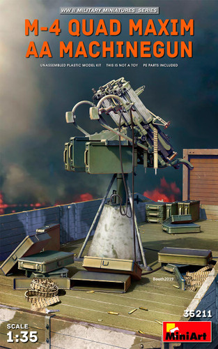Mini Art 1:35 M-4 Quad Maxim AA Machinegun Plastic Model Kit