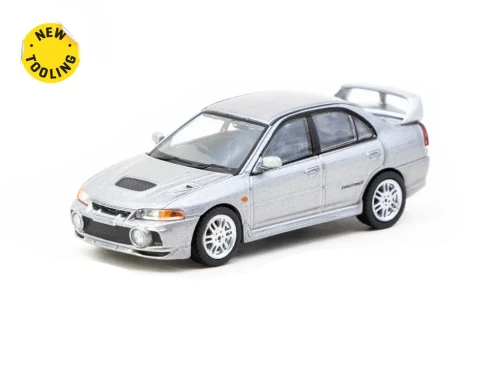 Tarmac Works 1:64 Mitsubishi Lancer GSR EVO IV Silver Dicast Model Car