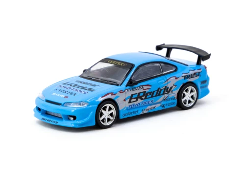 Tarmac Works 1:64 VERTEX Nissan Silvia S15 GReddy - Mijo Special Edition Diecast Model Car