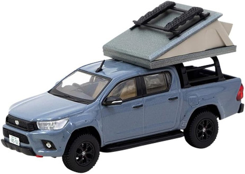 Tarmac Works 1:64 Toyota Hilux Grey - Camper Diecast Model Car