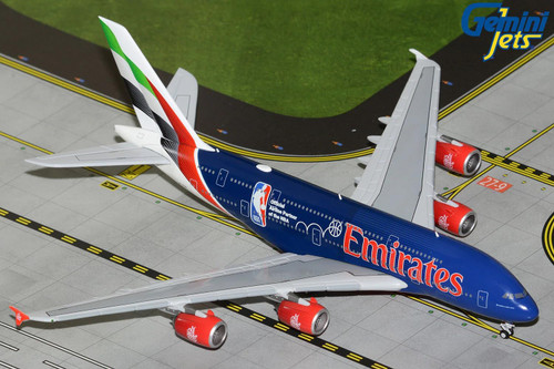 GeminiJets 1:400 Emirates Airlines Airbus A380-800 Offical NBA Partner Diecast Model