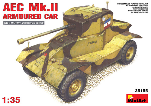 Mini Art 1:35 WWII AEC Mk2 Armoured Car Plastic Model Kit