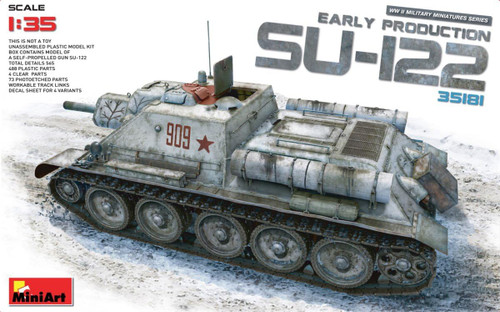 Mini Art 1:35 WWII Soviet SPG SU-122 (Early Production) Plastic Model Kit