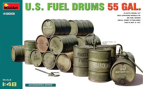 Mini Art 1:48 U.S. 55 Gallon Fuel Drums  Plastic Model kit