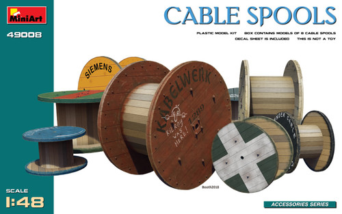 Mini Art 1:48 Cable Spools Plastic Model Kit