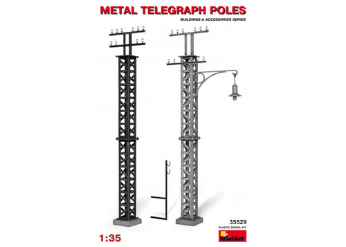 Mini Art 1:35 Metal Telegraph Poles Plastic Model Kit
