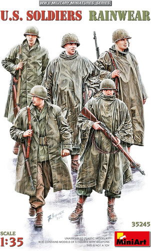 Mini Art 1:35 U.S. Soldiers Rainwear WWII Plastic Model Kit