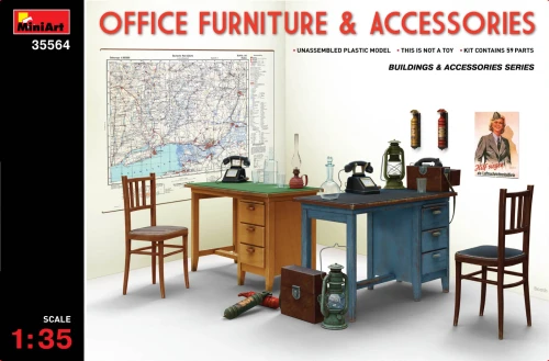 Mini Art 1:35 Office Furniture & Accessories Plastic Model Kit