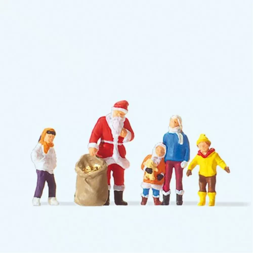 Preiser HO Father Christmas w/Children Figure Set