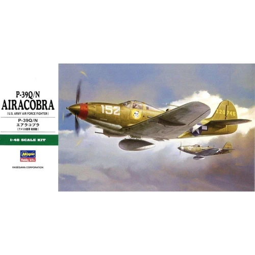 Hasegawa 1:48 P-39Q/N Aircobra U.S. Army Air Force Fighter Plastic Model Kit