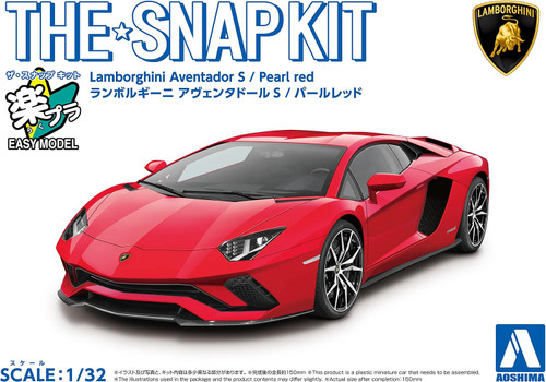 Aoshima 1:32 Lamborghini Aventador S Pearl Red Plastic Model Kit
