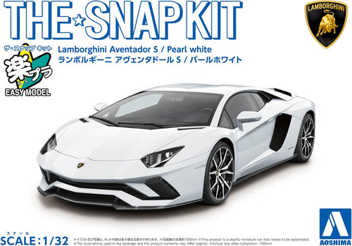 Aoshima 1:32 Lamborghini Aventador S Pearl White Plastic Model Kit