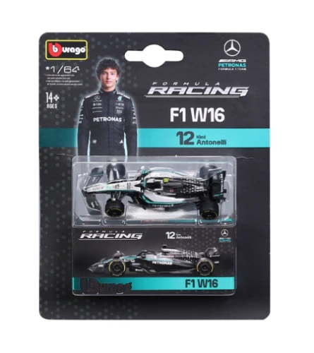 Bburago 1:64 F1 2025 Mercedes AMG W16 #12 Antonelli Diecast Model