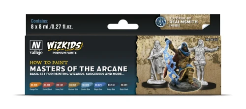 Vallejo Wizkids Premium Set: Masters of Arcane Acrylic Paint (8 Colour Set)