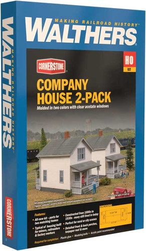 Walthers Cornerstone HO Company House 2-Pack Structure Kit