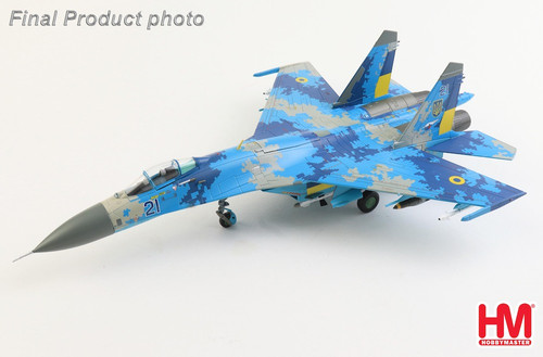 Hobby Master 1:72 Sukhoi Su-27 Flanker-B Ukrainian Air Force, Blue 21, with 2 x JDAM-ER Glide Bombs, Diecast Model