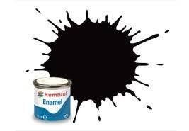 Humbrol Enamel 85 Coal Black Satin