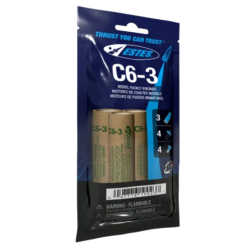 Estes C6-3 Model Rocket Engines (3 pcs)
