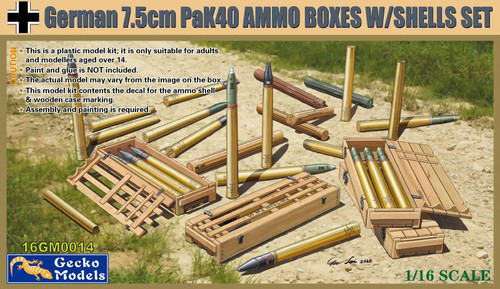 Gecko Models 1:16 German 7.5cm Pak40 Ammo Boxes