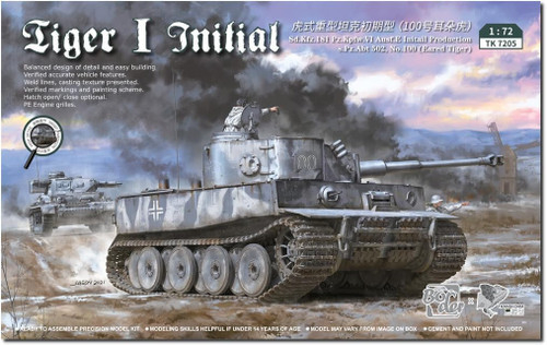 Border Model 1:72 Tiger I Heavy Tank, Initial Sd.Kfz. Pz.pfw.VI Ausf.E 181 Plastic Model Kit