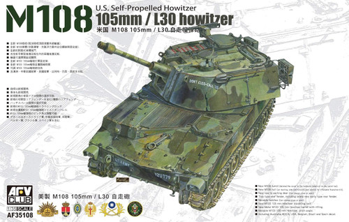 AFV Club 1:35 105mm/L30 U.S. Self-Propelled Howitzer with "Australian Decals" Plastic Model Kit