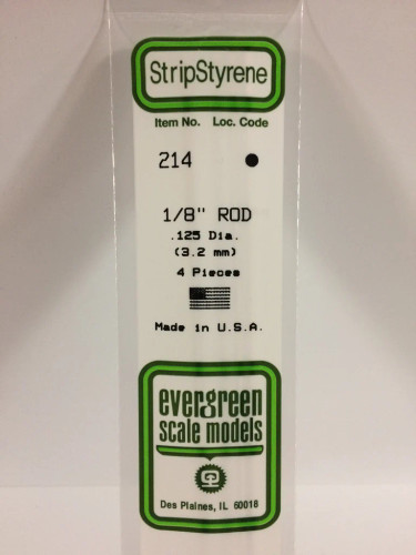 Evergreen Polystyrene White Rod 3.2mm dia. x 350mm (4 pcs)