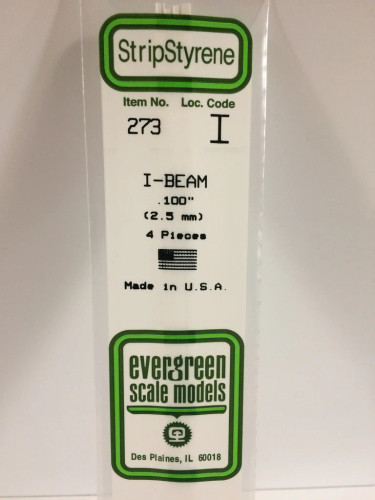 Evergreen Polystyrene White I-Beam 2.5 x 350mm (4 pcs)
