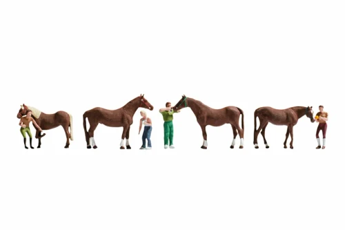 Noch HO Model Figures - Horse Care
