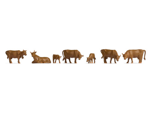 Noch HO Model Figures - Cows, Brown
