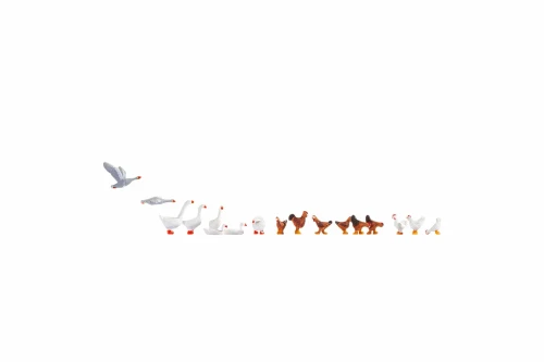 Noch HO Model Figures - Chicken & Geese