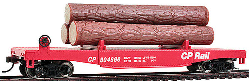 Walthers HO Log Dump Car w/3 Logs CP