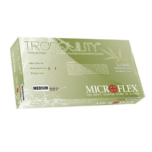 tranquility powder-free white nitrile, exam, medium (c08-0203-170)