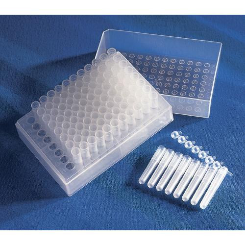 corning  96 well polypropylene cluster tubes, individual format, sterile, 96 tubes/rack, 960 tubes/case