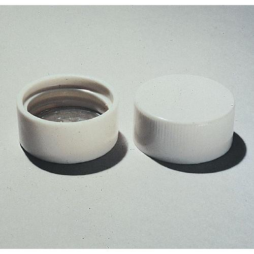 cap, wht pe, scint vial, 22-400